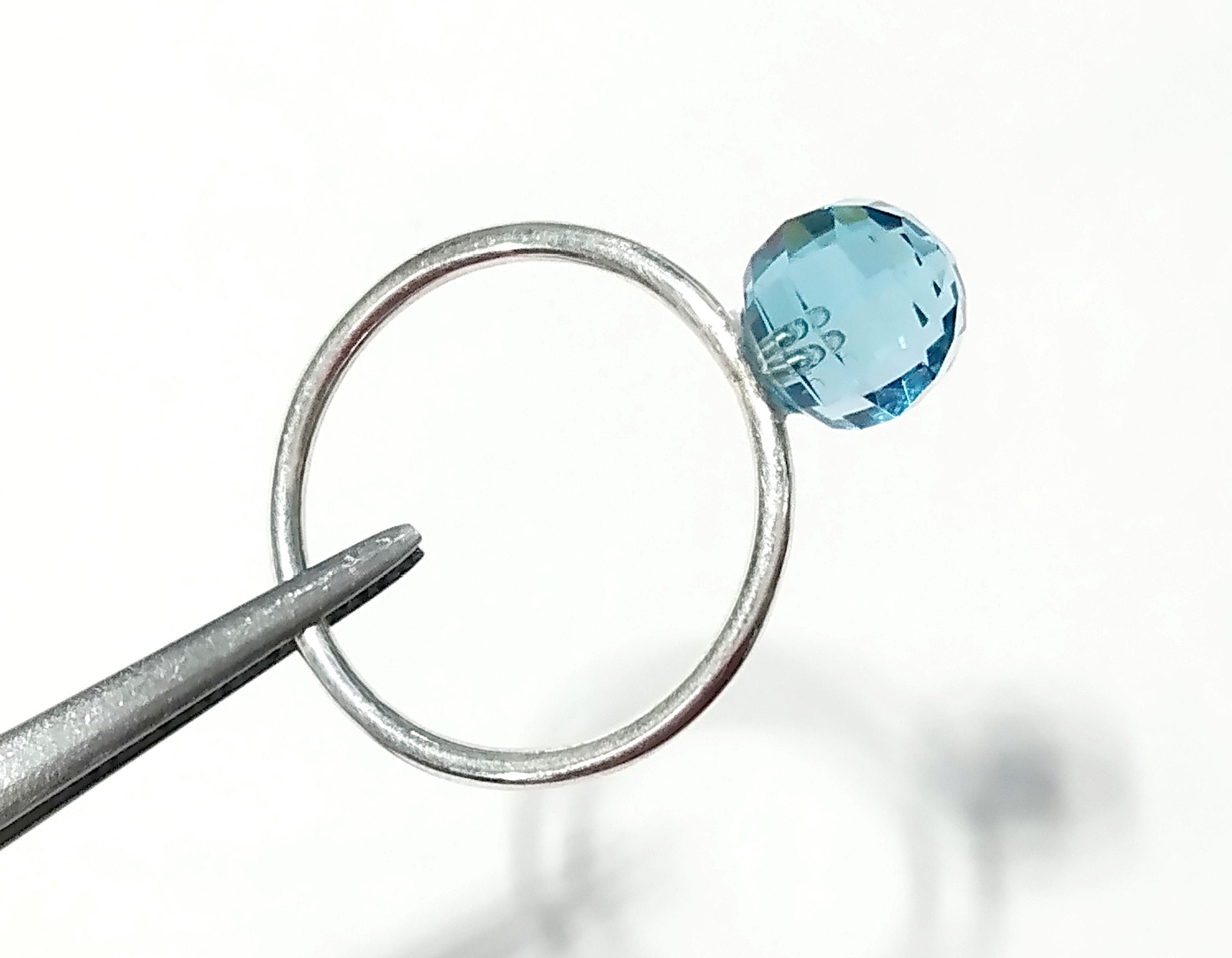 Natural Blue Topaz Faceted Ring, Gemstone Drop Shape Ring, 925 Solid Sterling Silver Jewelry, Handmade Ring, For Girls & Women Rings